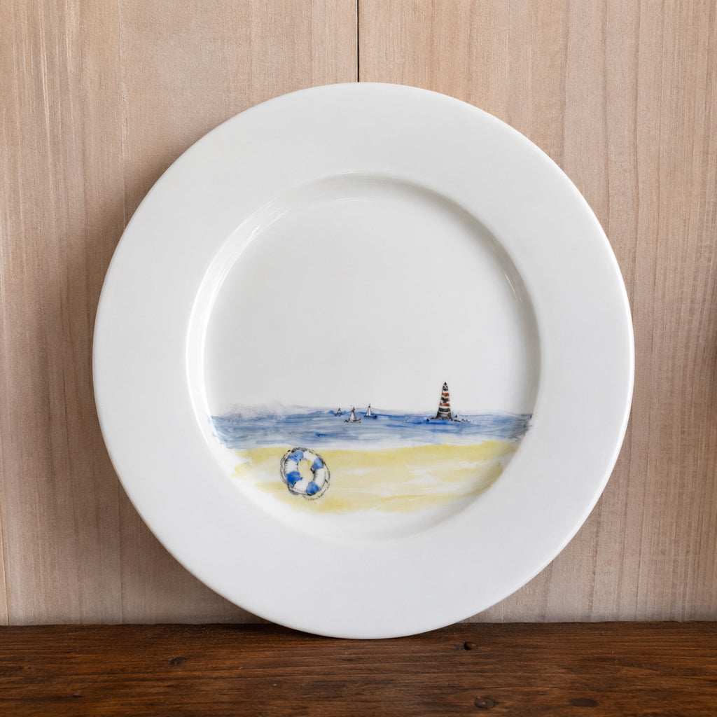 Plato Playa Pintado a Mano 27cm