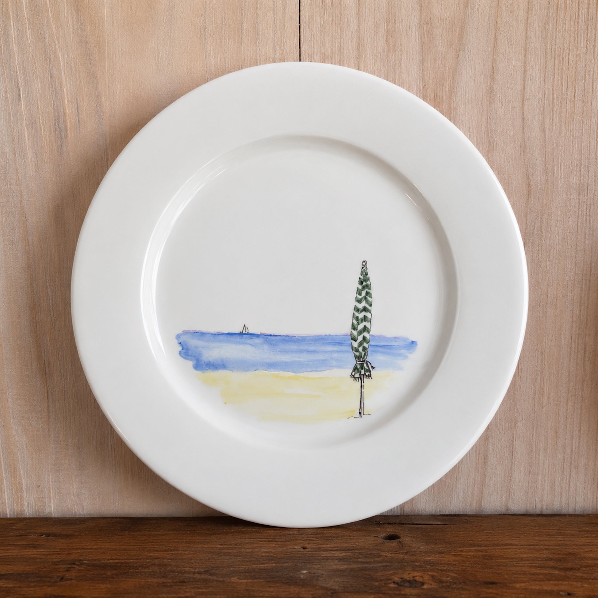 Plato Playa Pintado a Mano 27cm
