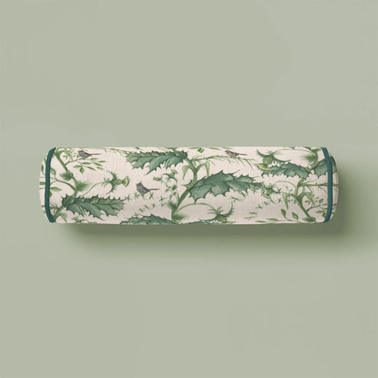Cojin con forma de tubo y estampado de cardo ilustrado a mano