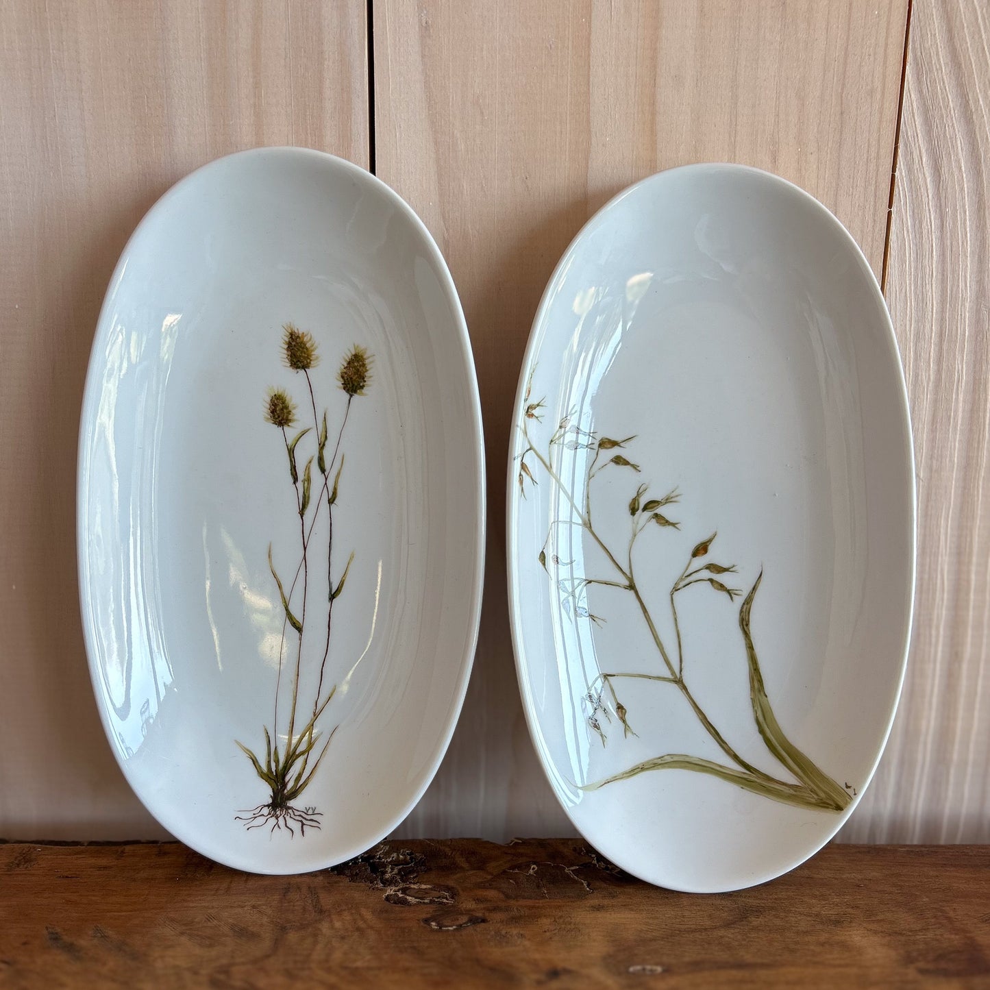 Set Jarritos y Plato Hierbas Pintado a Mano