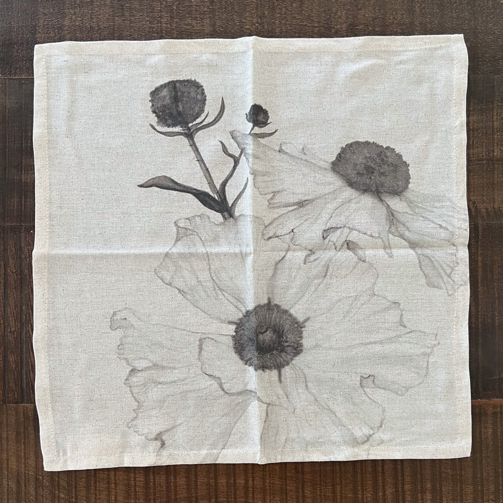Set Servilletas Botanica Crudo Negro