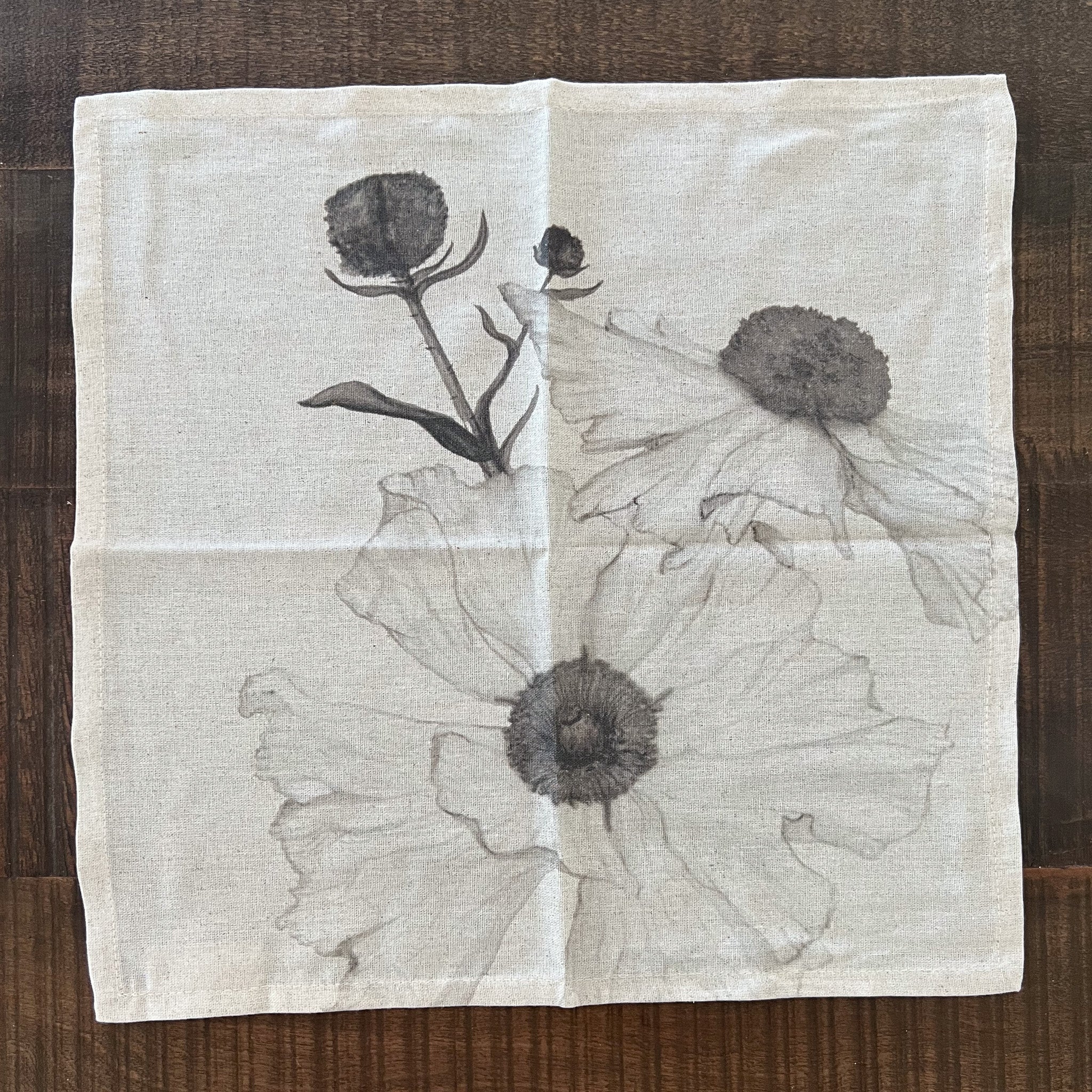 Set Servilletas Botanica Crudo Negro