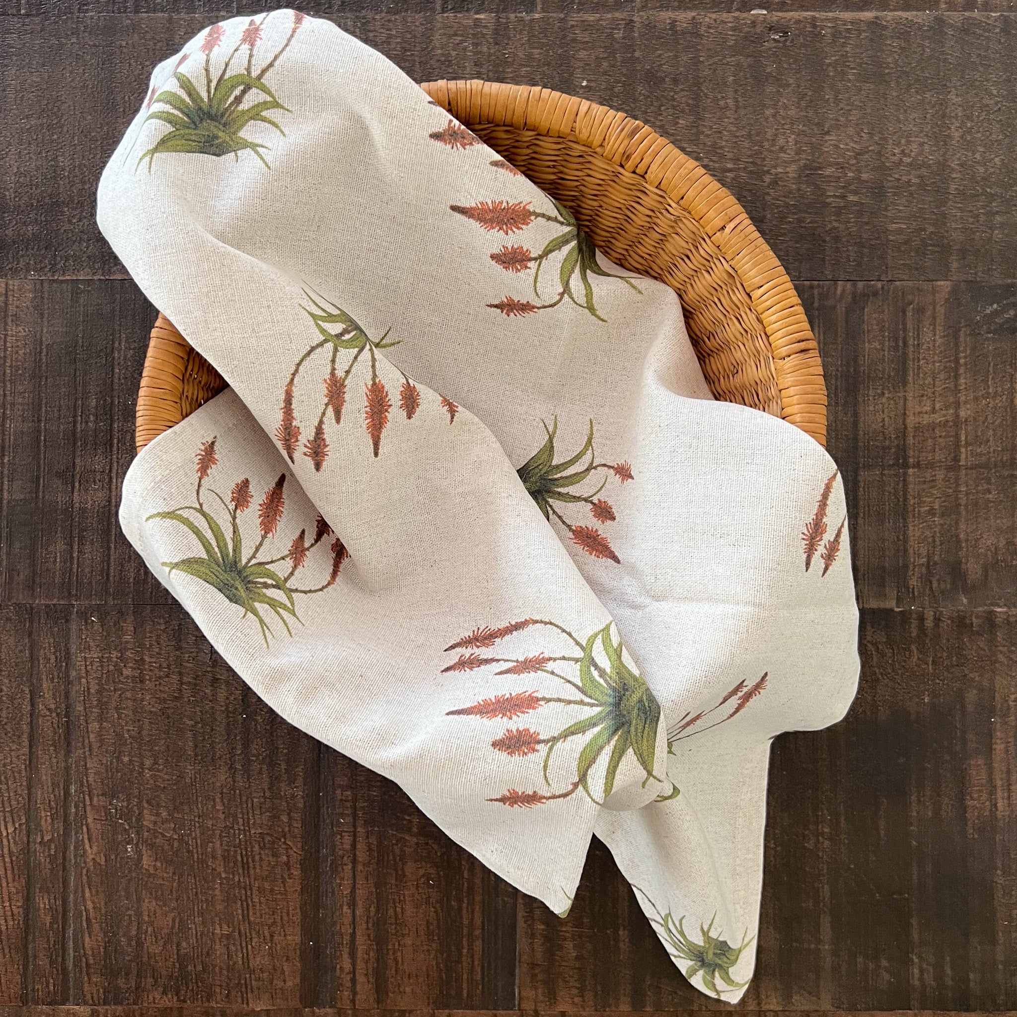 Servilleta Botanica Crudo Pattern Aloe Rojo