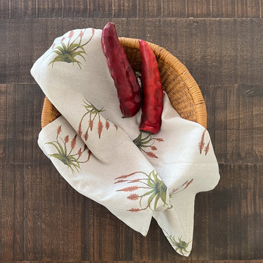 Servilleta Botanica Crudo Pattern Aloe Rojo